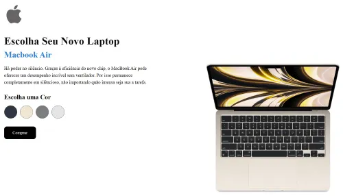 Landing page de laptop