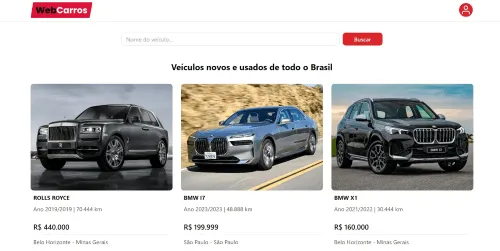 Imagem de uma WebCarros.