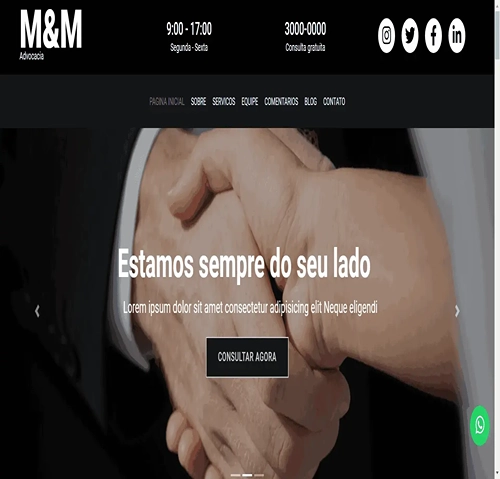 Imagem de site M&M Advocacia.