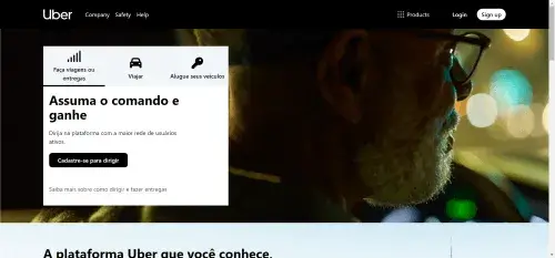 Imagem de site similar ao da Uber.